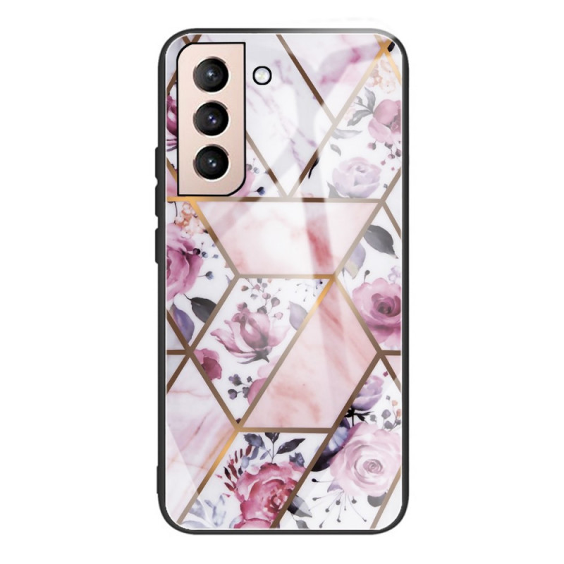Samsung Galaxy S22 5G Tempered Glass Geometry Marble Case