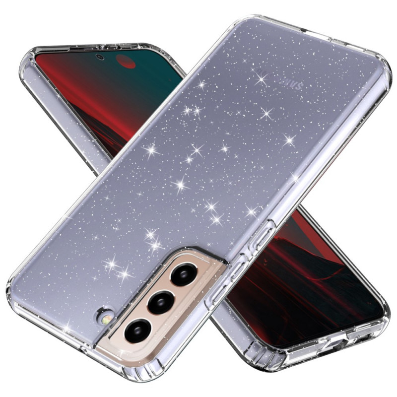 Samsung Galaxy S22 5G Transparent Glitter Design Case