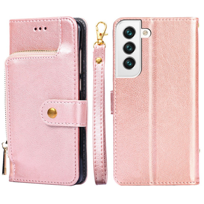 Samsung Galaxy S22 5G Wallet Case Front and Lanyard