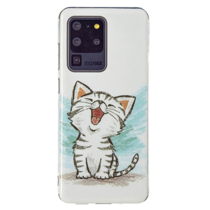  Galaxy S20 Ultra Cat DJ Cat Kitty Scratch Turntable Disco House  Funk Music Case : Cell Phones & Accessories
