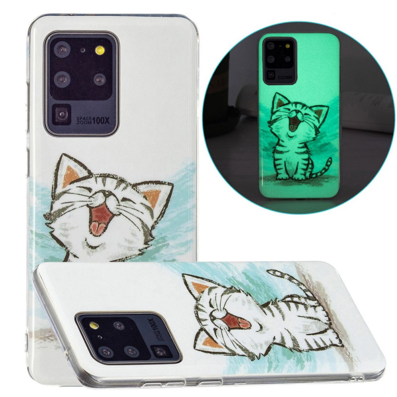  Galaxy S20 Ultra Cat DJ Cat Kitty Scratch Turntable Disco House  Funk Music Case : Cell Phones & Accessories