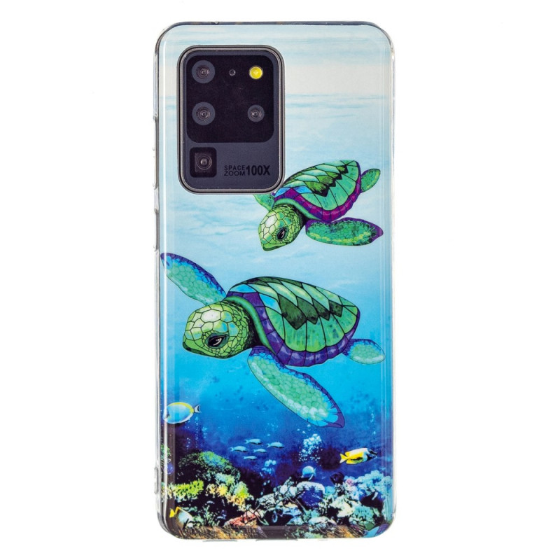 Samsung Galaxy S20 Ultra Case Fluorescent Turtles