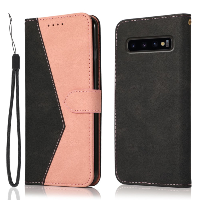 Samsung Galaxy S10 Plus Mock The
ather Case Two-tone Triangle