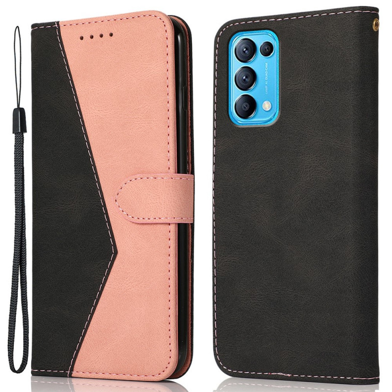 Case Oppo Find X3 Lite Faux The
ather Two-tone Triangle