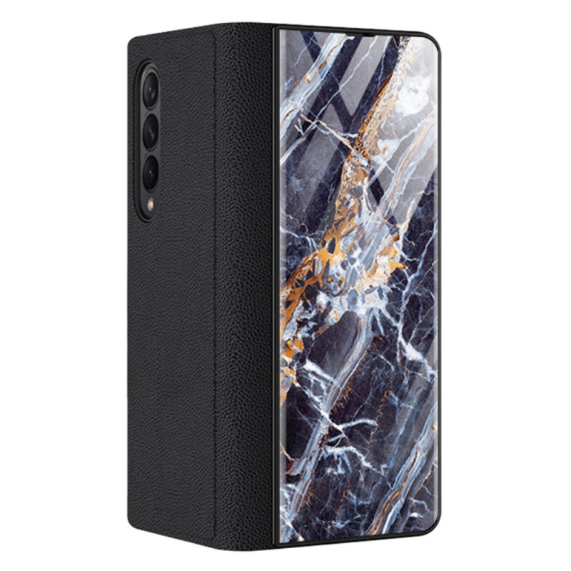 Flip Cover Samsung Galaxy Z Fold 3 5G Tempered Glass Marble Effect