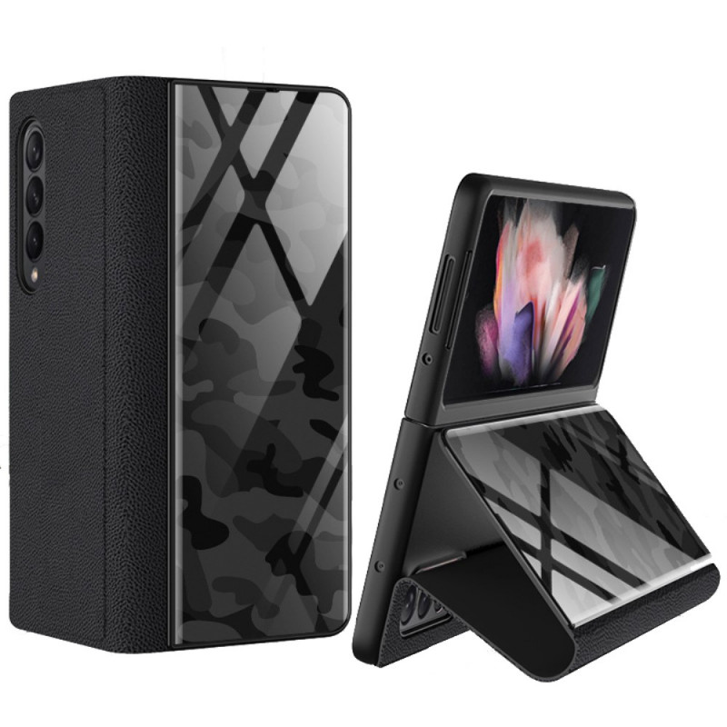Flip Cover Samsung Galaxy Z Fold 3 5G Tempered Glass Camouflage