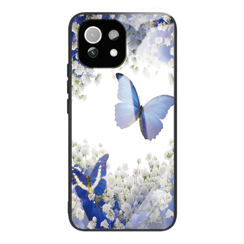 Xiaomi 11 Lite 5G NE/Mi 11 Lite 4G/5G Hard Cover Glass Blue Butterflies