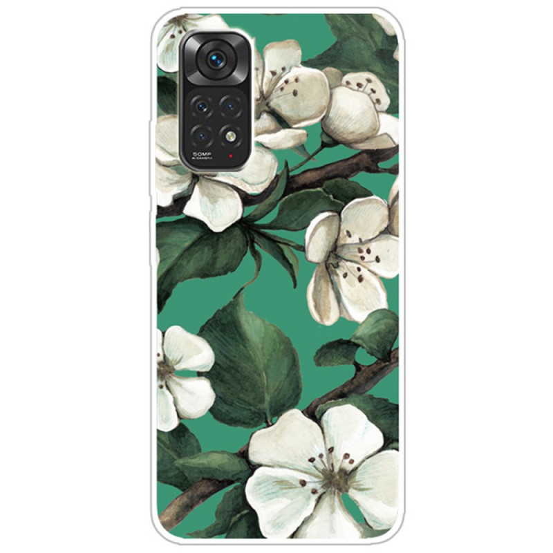 Xiaomi Redmi Note 11 / 11s Case Painted White Flowers