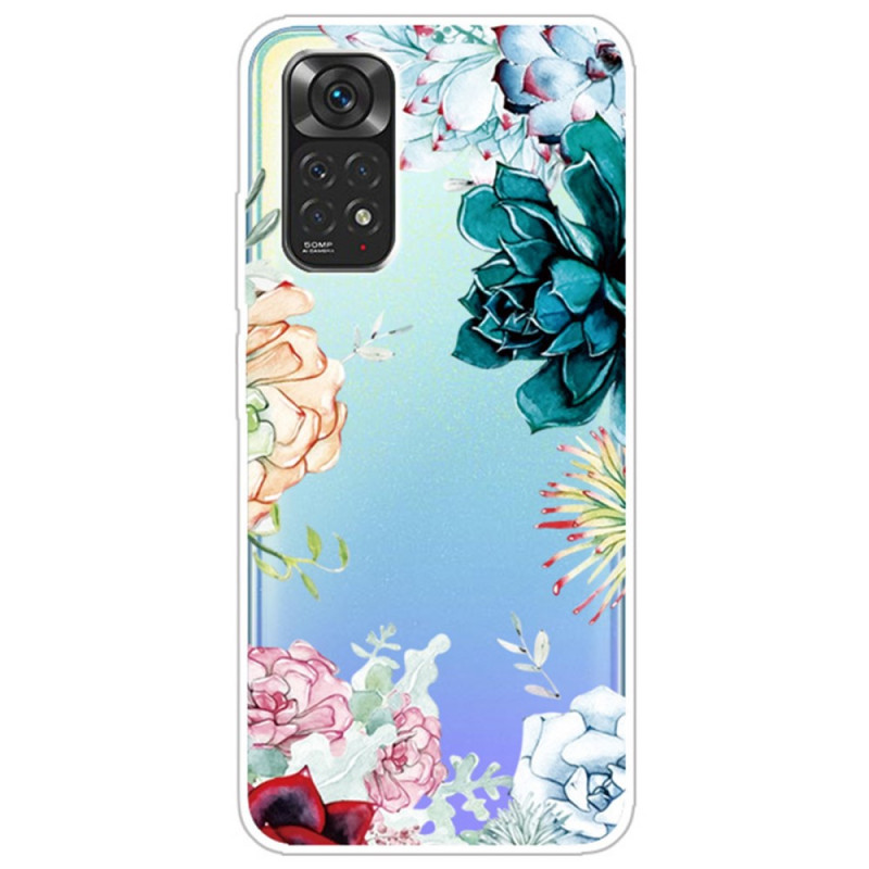 Xiaomi Redmi Note 11 / 11s Watercolour Flower Transparent Case