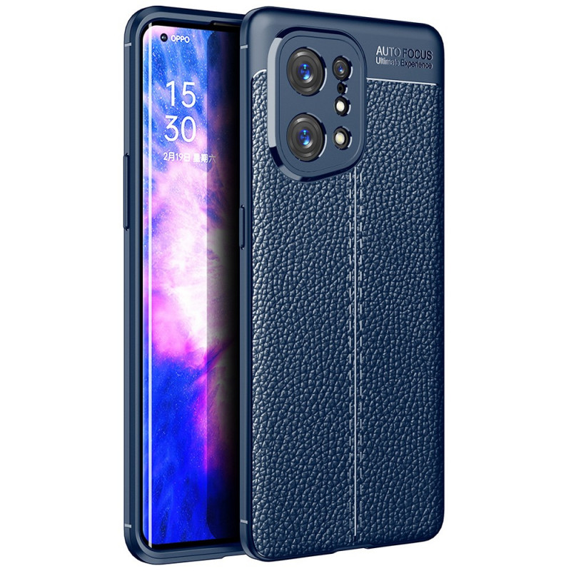 Oppo Find X5 The
ather Case Lychee Effect Double Line