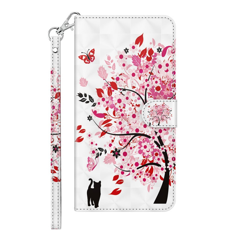 Xiaomi Redmi Note 12 Pro 4G/Note 11 Pro/11 Pro 5G Case Pink Tree and Black Cat