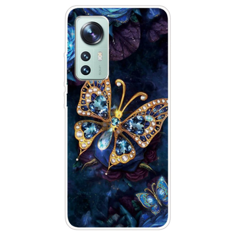 Coque Xiaomi 12 / 12X Silicone Papillon Enchanté