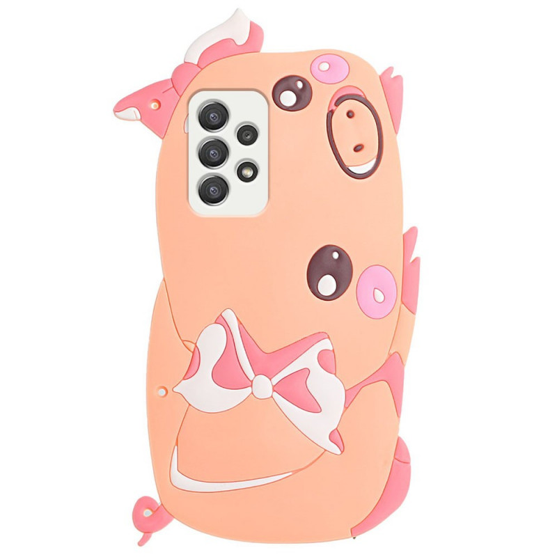 Samsung Galaxy A33 5G Cover 3D Pig with Strap