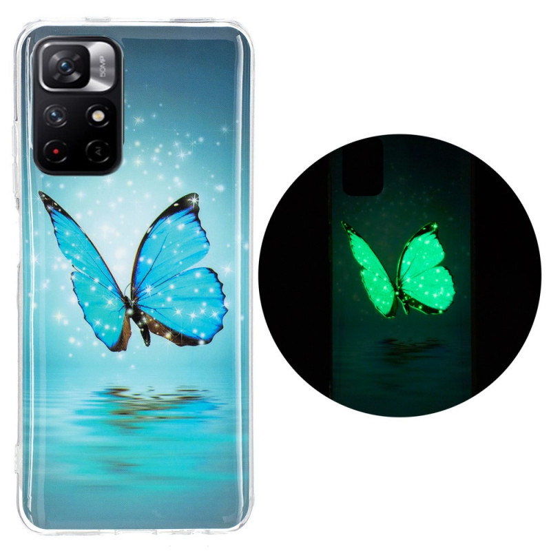 Xiaomi Redmi Note 11 Pro Plus 5G Butterfly Case Fluorescent Blue