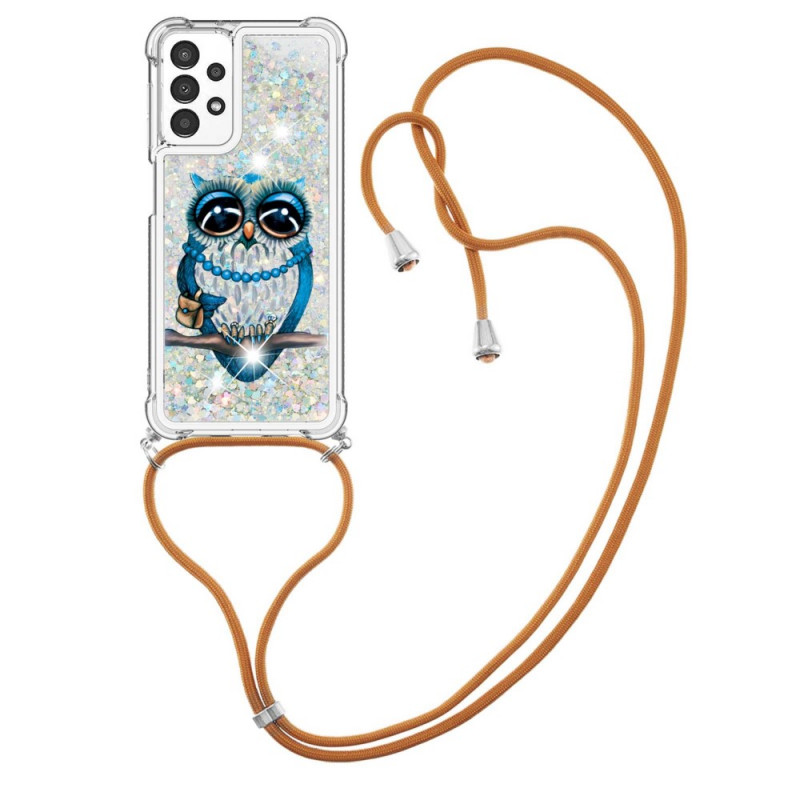Samsung Galaxy A13 Glitter Drawstring Case Miss Owl