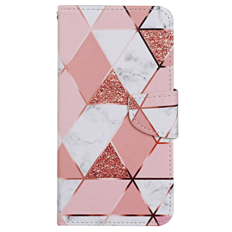 Samsung Galaxy A13 Marble and Glitter Case with Strap