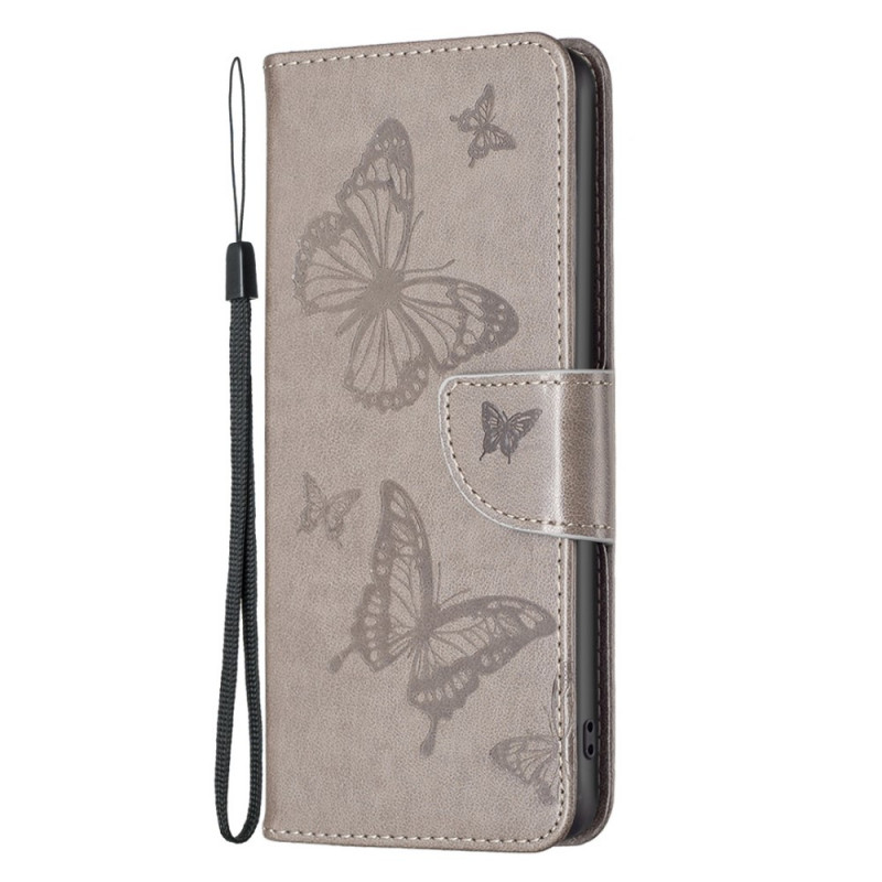 Samsung Galaxy M23 5G Strap Printed Butterflies Case