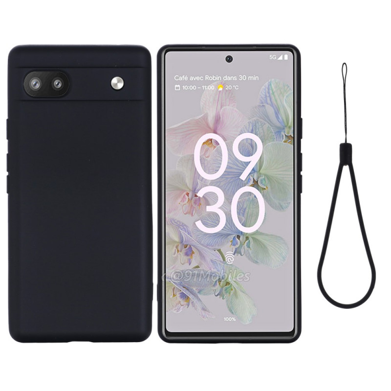 Coque Google Pixel 6A Silicone Liquide à Lanière