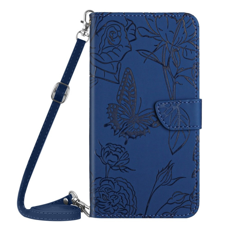 Samsung Galaxy M33 5G Case with Butterflies and Shoulder Strap