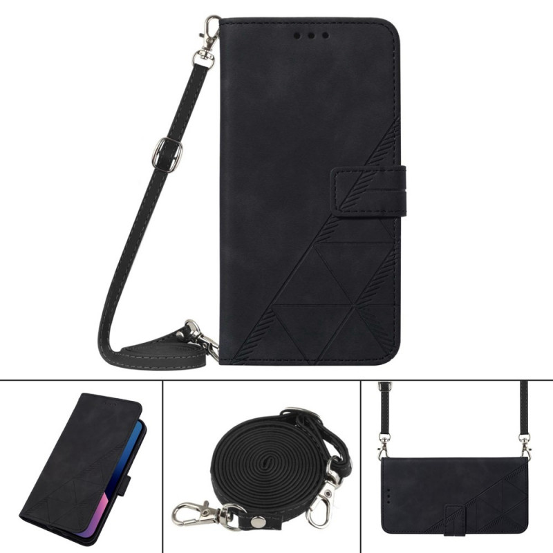 Sony Xperia 10 IV Case Triangles pattern with shoulder strap