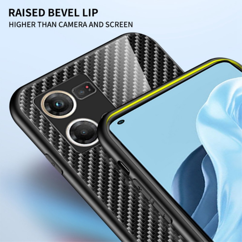 Oppo Reno 7 Carbon Fiber Tempered Glass Case - Dealy