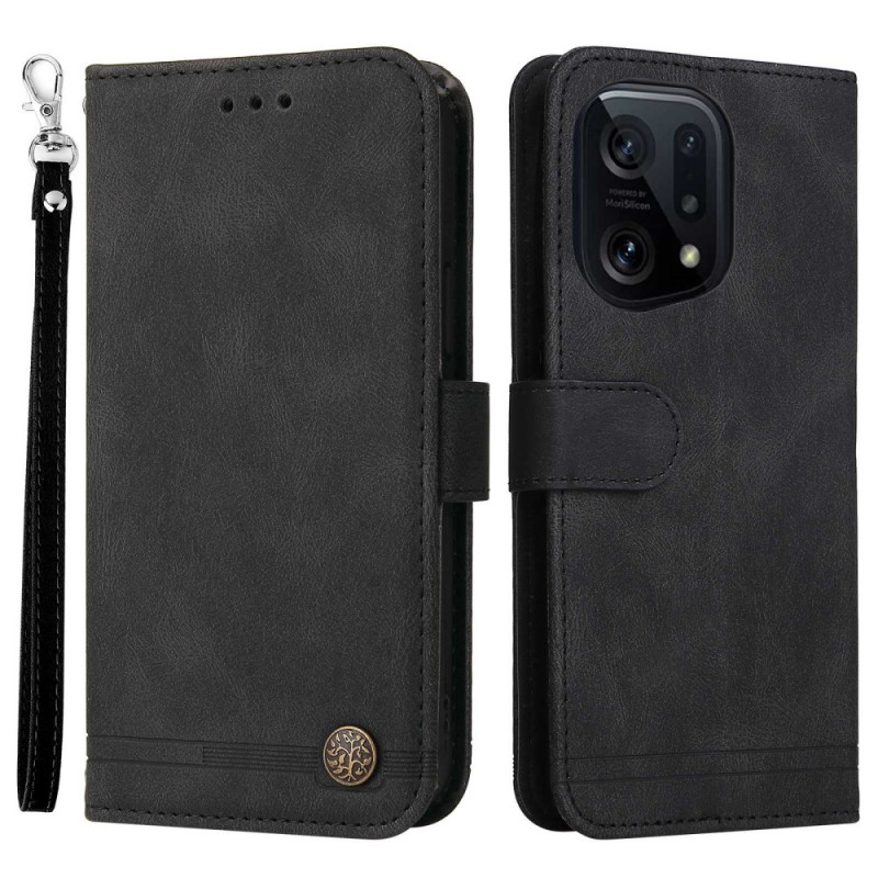Oppo Find X5 Style The
ather Case with Decorative Rivet