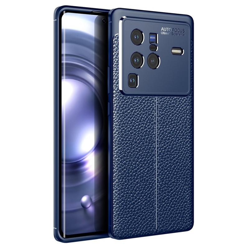 Vivo X80 Pro The
ather Case Lychee Effect Double Line