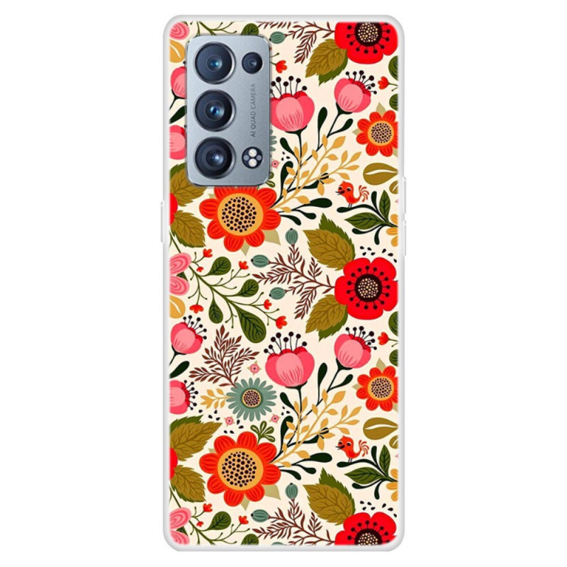 Oppo Reno 6 Pro 5G Silicone Case Flexible Floral Pattern