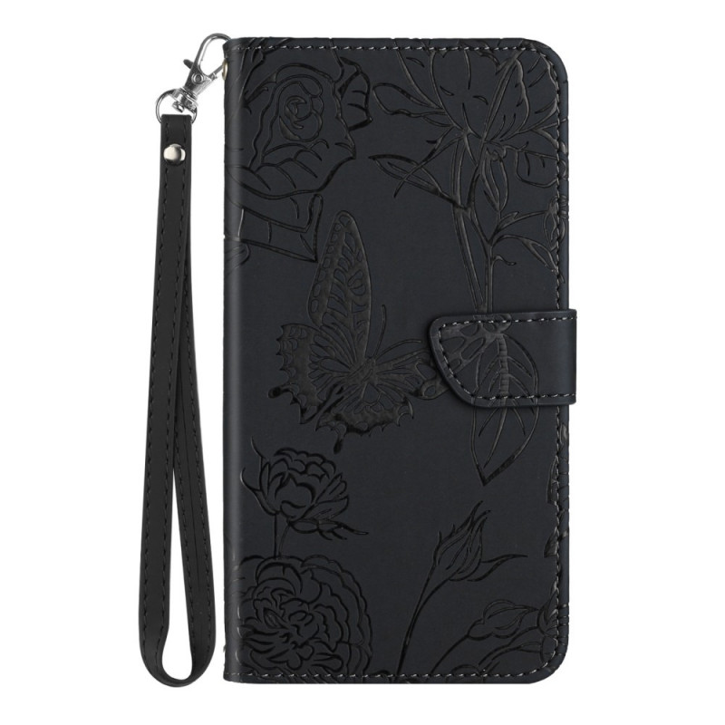 Cover Poco F4 Butterfly pattern with strap