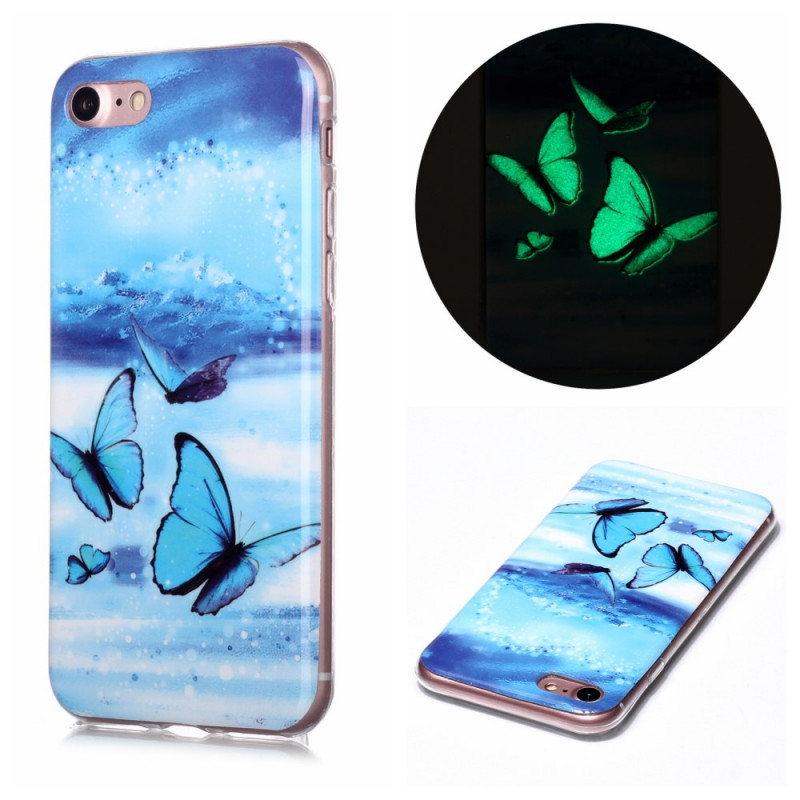 Case iPhone SE 3 / SE 2 / 8 / 7 Fluorescent Butterflies