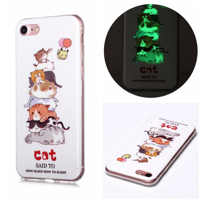 Case iPhone SE 3 / SE 2 / 8 / 7 Fluorescent Cats