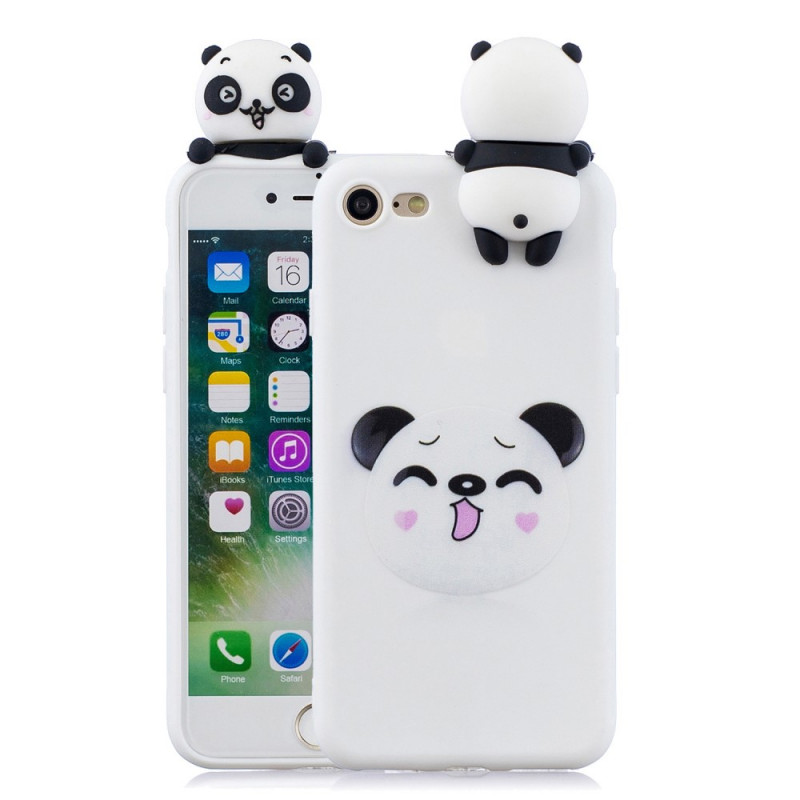 Case iPhone SE 3 / SE 2 / 8 / 7 Panda Fun 3D