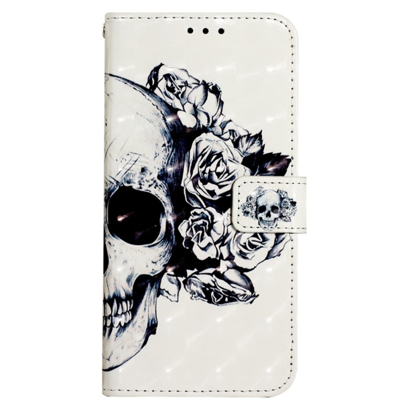 Samsung Galaxy A13 Flower Skull Strap Case