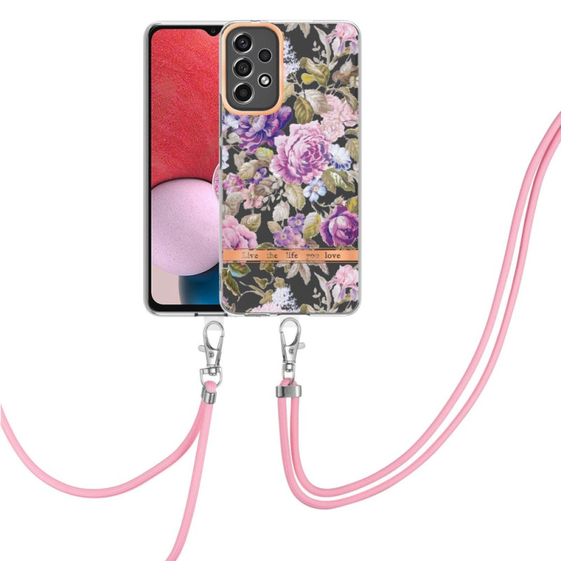 Samsung Galaxy A13 Case with Floral Drawstring