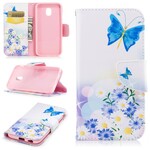 Samsung Galaxy J7 2017 Case Painted Butterflies and Flowers