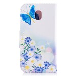 Samsung Galaxy J7 2017 Case Painted Butterflies and Flowers