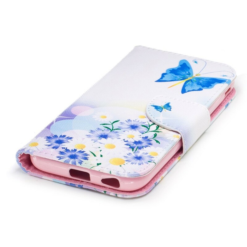 Samsung Galaxy J7 2017 Case Painted Butterflies and Flowers