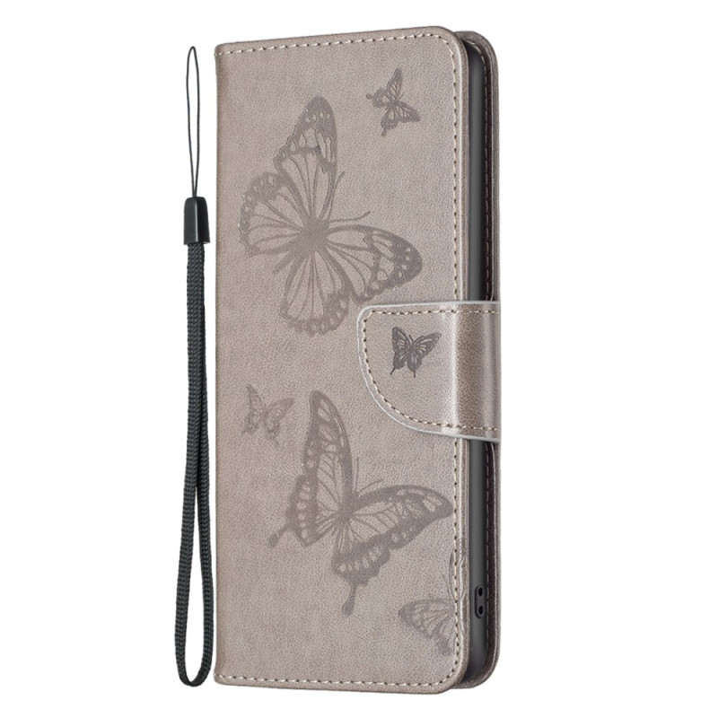 Case Poco X4 Pro 5G Printed Butterflies with Strap