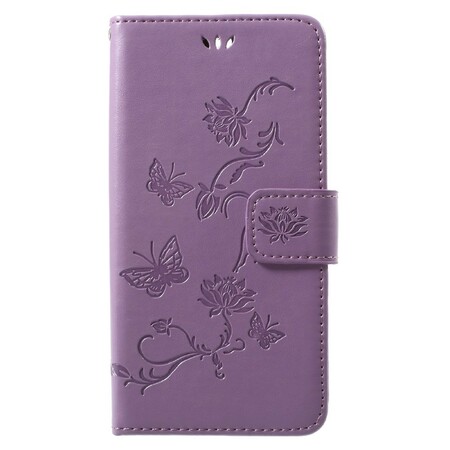 Case Huawei Honor 9 Butterflies And Flowers With Strap