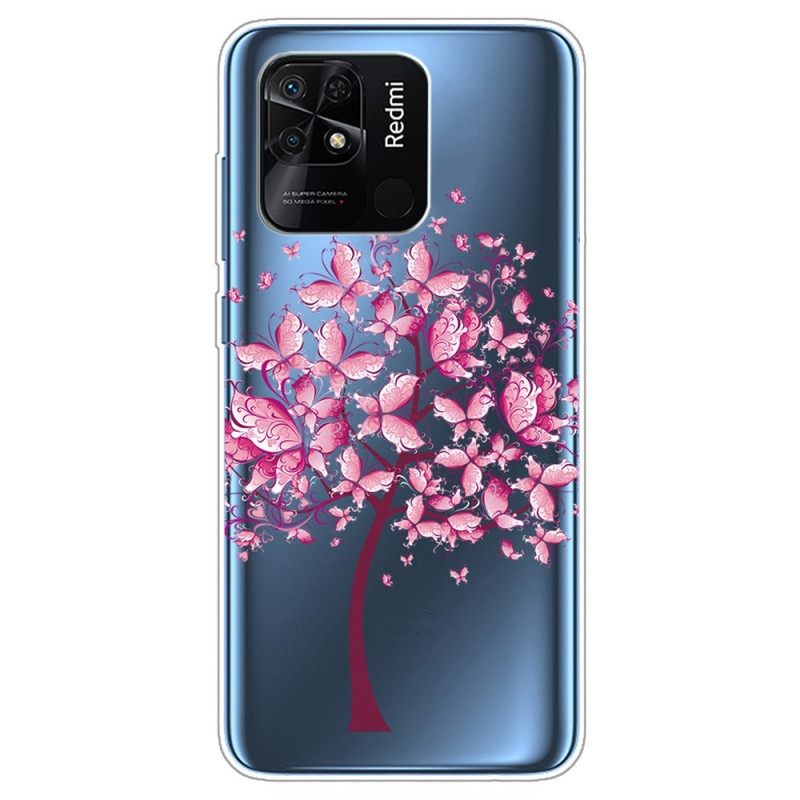 Xiaomi Redmi 10C Transparent Tree Pink Case