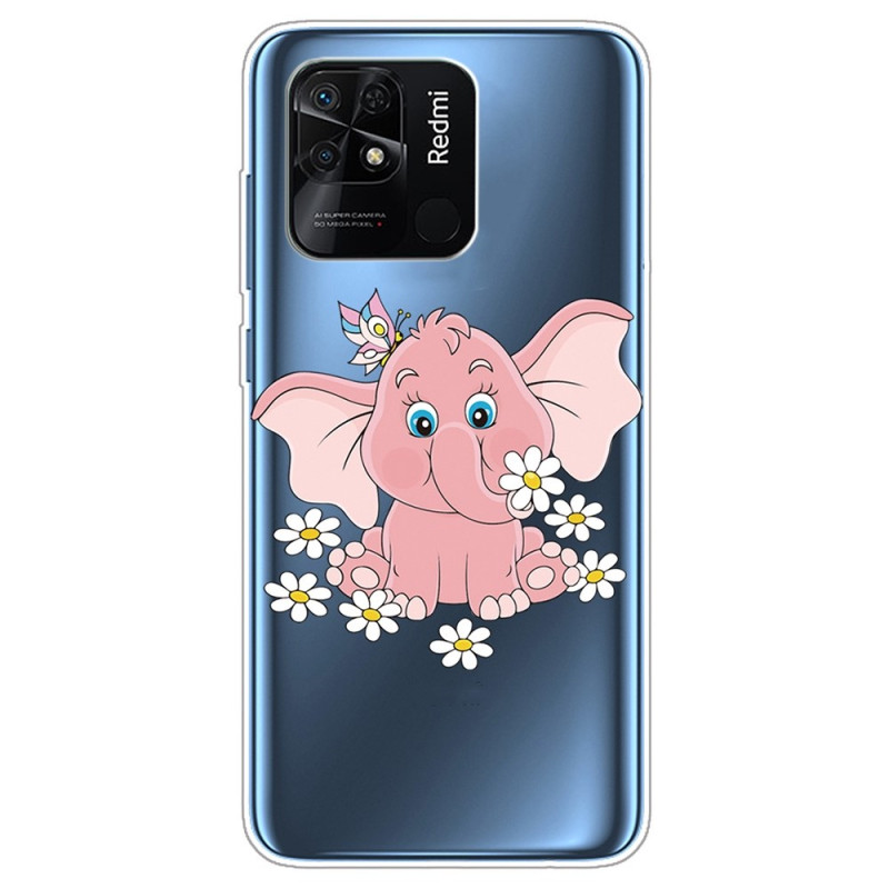 Xiaomi Redmi 10C Transparent Pink Elephant Case