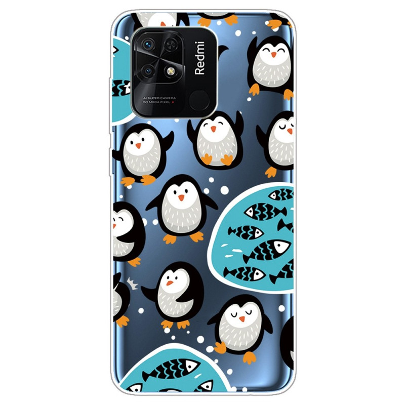 Xiaomi Redmi 10C Transparent Penguins Case