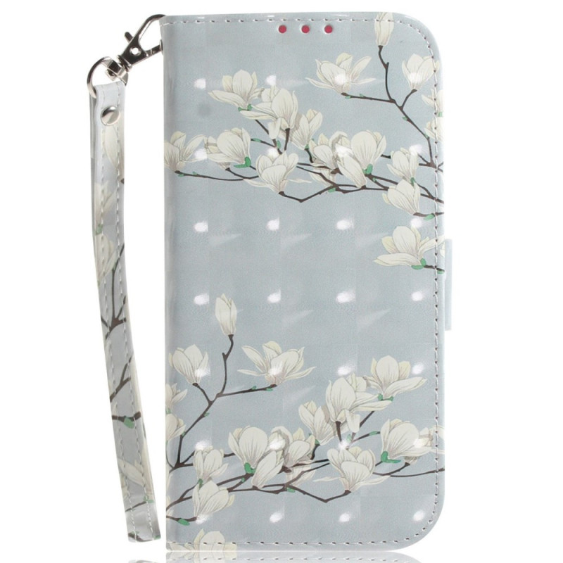 Xiaomi Redmi 10C White Flowers Strap Case