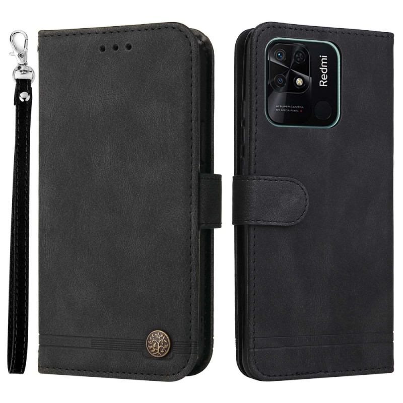 Xiaomi Redmi 10C The
ather Style Case with Decorative Rivet