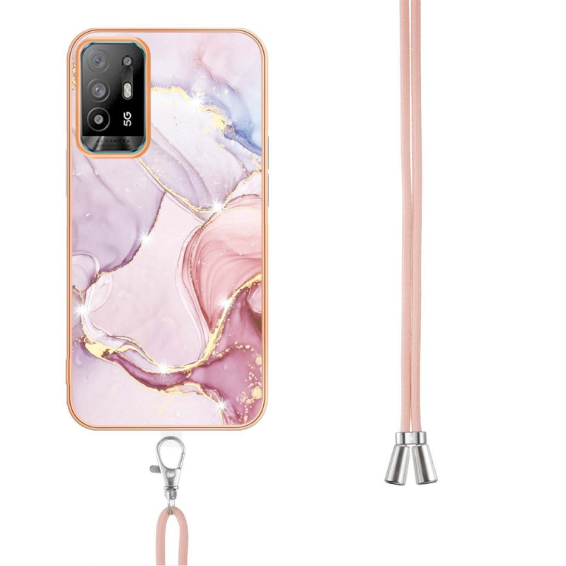 Oppo A94 5G Marble Case with Lanyard