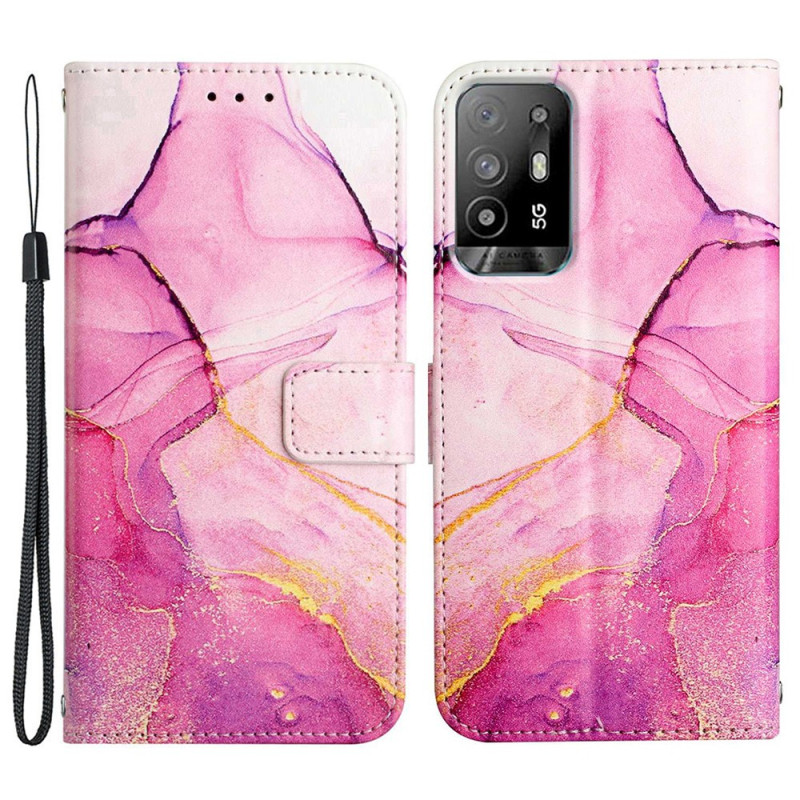 Oppo A94 5G Marble Case with Strap