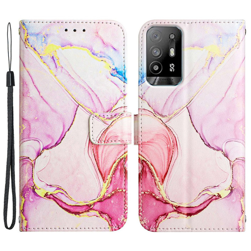 Oppo A94 5G Marble Case with Strap
