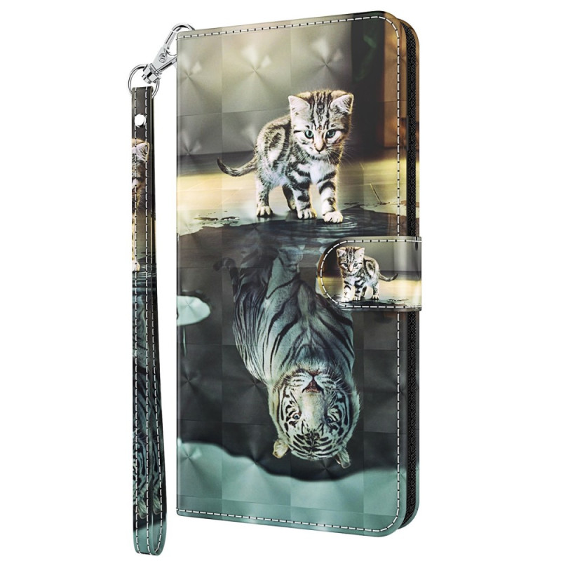 Case Oppo A94 5G Cat and Tiger with Strap
