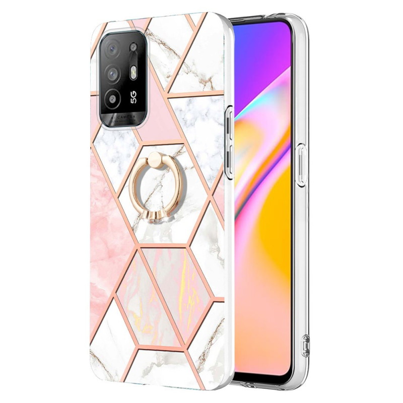 Oppo A94 5G Geometric Marble Case with Ring