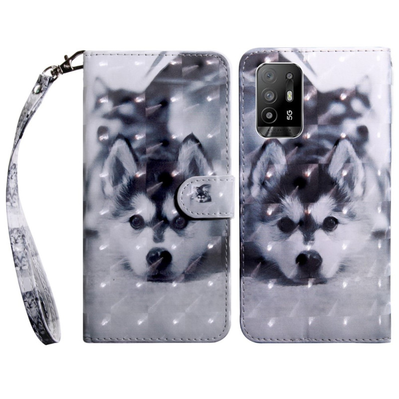 Oppo A94 5G Husky Dog Case with Strap